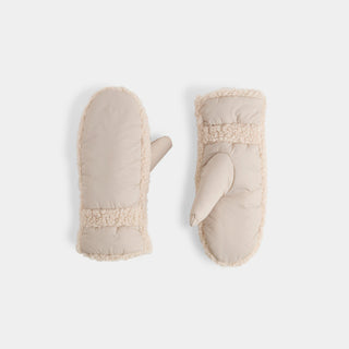 Sherpa Puff Mitten - Beige