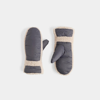 Sherpa Puff Mitten - Grey