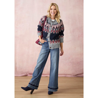 EverStretch Wide Leg with Dual Wash Bottom - Dark Denim