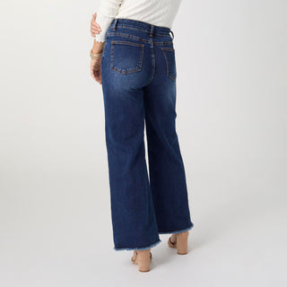 EverStretch Wide Leg with Fringe - Dark Denim