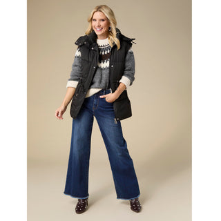 EverStretch Wide Leg with Fringe - Dark Denim