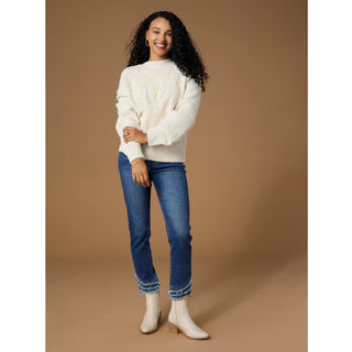 EverStretch Skinny Ankle with Fringe - Dark Denim