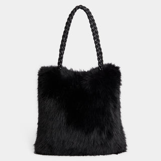Veda Faux Fur Tote - Black