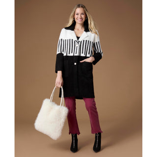 Veda Faux Fur Tote - White