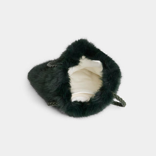 Veda Faux Fur Tote - Forest Green