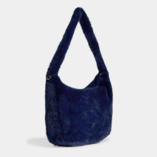 Corinna Faux Fur Shoulder Bag - Midnight Blue
