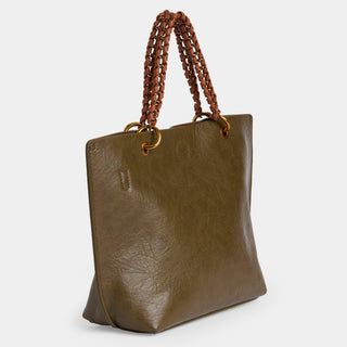 Ayesha Mini Tote w/ Braided handle - Olive