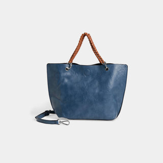 Ayesha Mini Tote w/ Braided handle - Denim