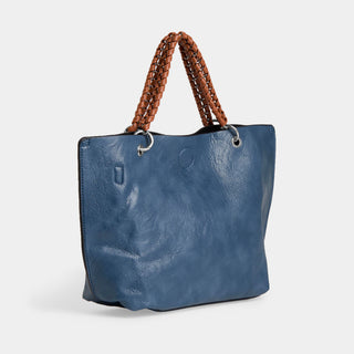 Ayesha Mini Tote w/ Braided handle - Denim