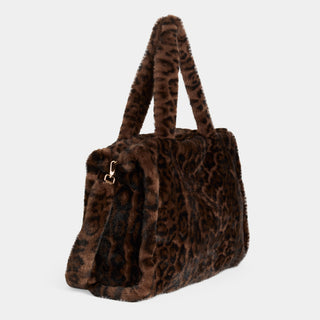 Brooke Faux Fur Leopard Large Tote - Leopard