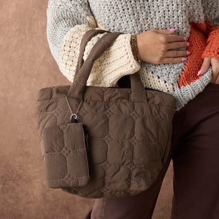 Kairo Puffer Tote - Chocolate