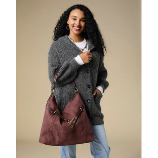Fairlee Hobo w/ Belt Strap - Cognac