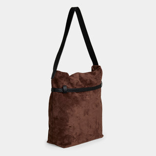 Faux Suede Bucket Bag - Chocolate