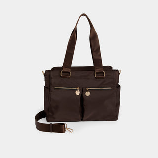 Kyra Nylon Ipad Tote - Chocolate