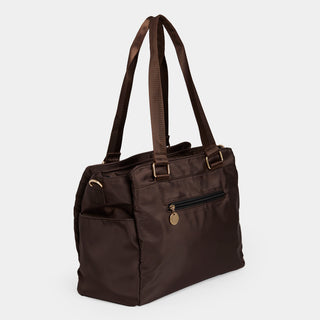Kyra Nylon Ipad Tote - Chocolate
