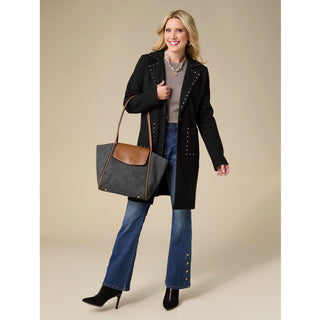 Cassidy Two-Tone Tote - Black