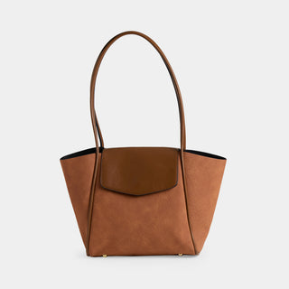 Cassidy Two-Tone Tote - Cognac
