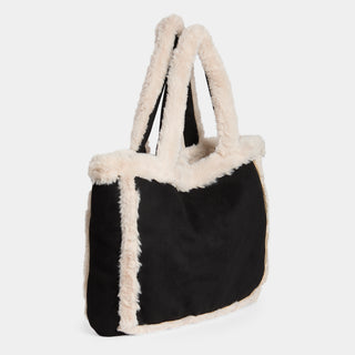 Laila Faux Fur Tote - Black