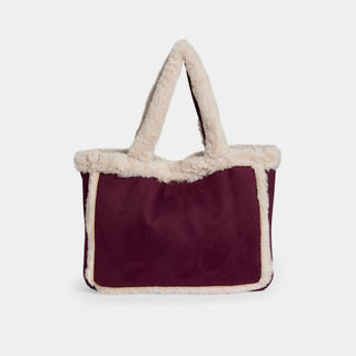 Laila Faux Fur Tote - Wine