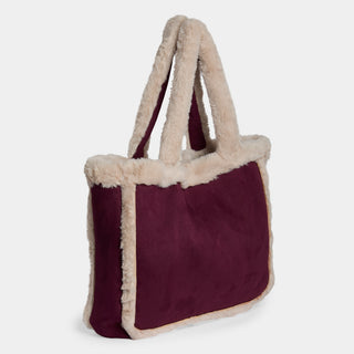 Laila Faux Fur Tote - Wine