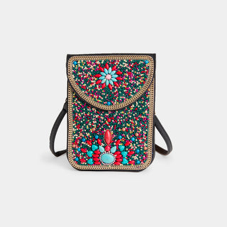 Artisan Beaded Crossbody - Turquoise/Multi