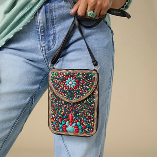 Artisan Beaded Crossbody - Turquoise/Multi