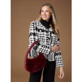 Milania Faux Fur Tote - Midnight BLue
