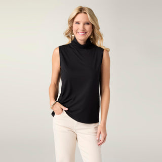 Soft Landing Sleeveless Turtleneck - Black