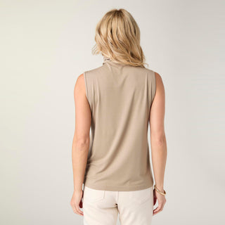 Soft Landing Sleeveless Turtleneck - Taupe