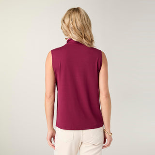 Soft Landing Sleeveless Turtleneck - Rich Wine