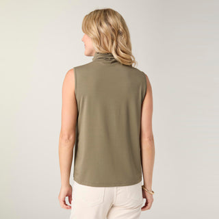 Soft Landing Sleeveless Turtleneck - Dusty Olive