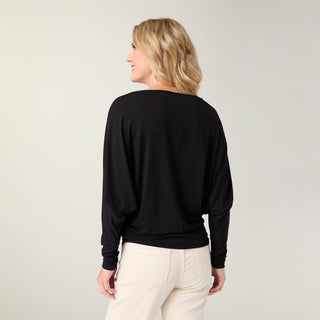 Soft Landing Dolman Sleeve Top - Black