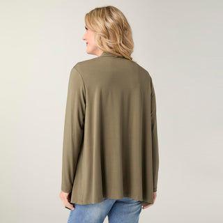 Soft Landing Cardigan with Button Closure - Dusty Olive