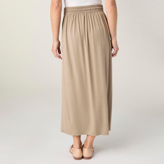Soft Landing Tie Front Skirt with Pockets - Taupe