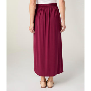 Soft Landing Tie Front Skirt with Pockets - Rich Wine