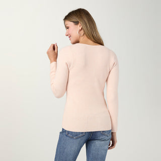 Kamryn V-Neck Rib Knit Top - Dusty Rose