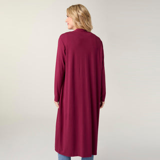 Soft Landing Long Sleeve Cardigan - Rich Wine