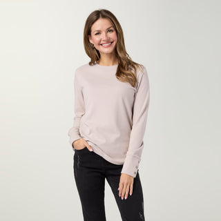 Alexis Super Soft Top with Snap Cuff - Doeskin