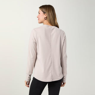 Alexis Super Soft Top with Snap Cuff - Doeskin