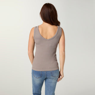Ultra-Lush Reversible Seamless Ribbed Tank - Taupe