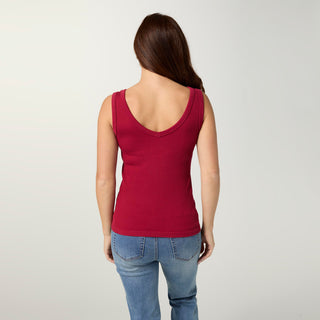 Ultra-Lush Reversible Seamless Ribbed Tank - Red