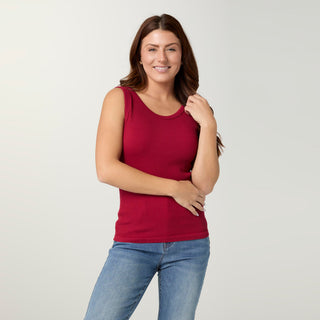Ultra-Lush Reversible Seamless Ribbed Tank - Red