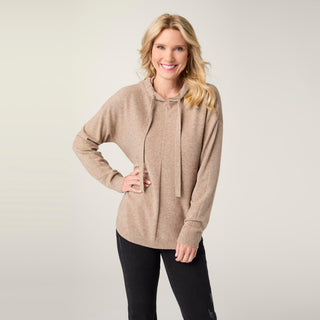 Lightweight Heavenly-Luxe Hooded Sweater - Beige Heather