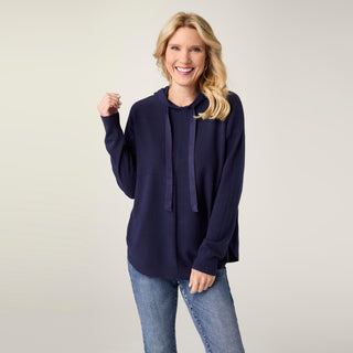 Lightweight Heavenly-Luxe Hooded Sweater - Patriot Blue