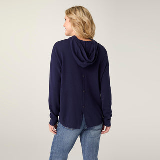 Lightweight Heavenly-Luxe Hooded Sweater - Patriot Blue