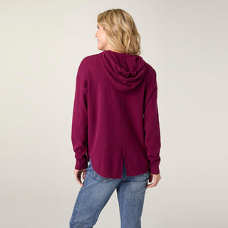 Lightweight Heavenly-Luxe Hooded Sweater - Rich Wine