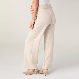 Heavenly-Luxe Cable Knit Detail Pant - Oatmeal