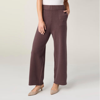 Heavenly-Luxe Cable Knit Detail Pant - French Roast