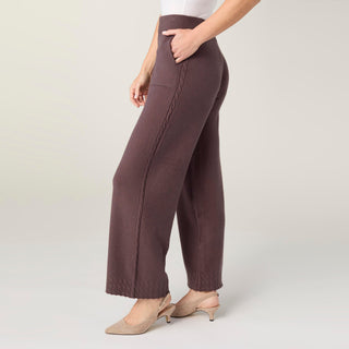Heavenly-Luxe Cable Knit Detail Pant - French Roast