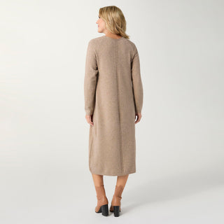 Heavenly-Luxe Cable Knit Detail Dress - Beige Heather